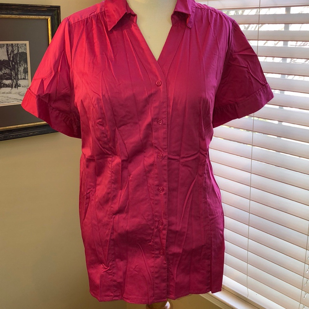 LANE BRYANT short sleeve pink blouse size 24